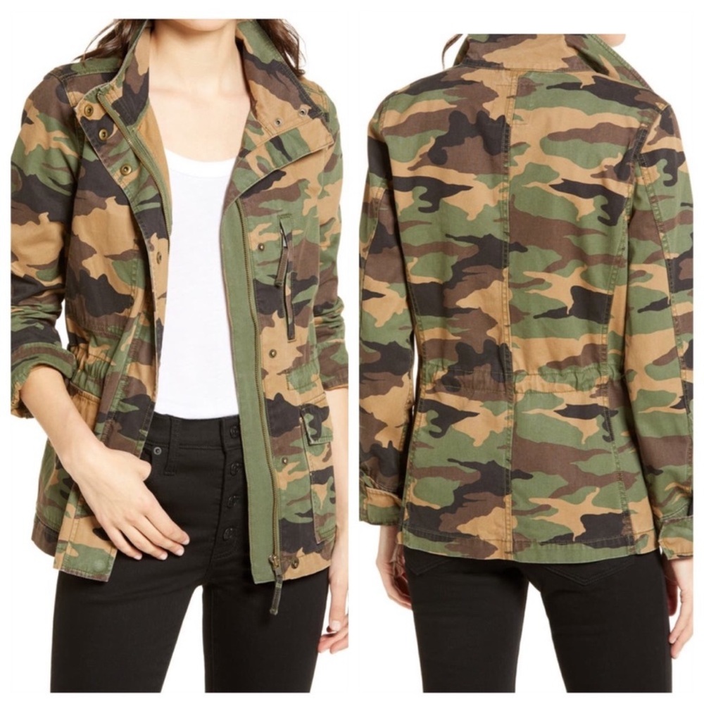 Madewell Dispatch Camo Jacket Faded Birch Green Snap Button Military Coat S - Picture 10 of 10